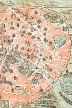 Paperback Paris, France Vintage Map Field Journal Notebook, 50 pages/25 sheets, 4x6 Book