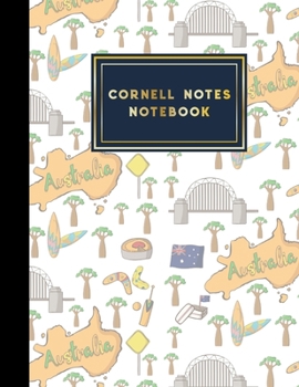 Paperback Cornell Notes Notebook: Note Taking Notebook, For Students, Writers, school supplies list, Cute Australia Cover, 8.5" x 11", 200 pages Book