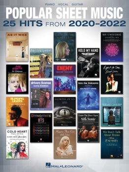 Paperback Popular Sheet Music: 25 Hits from 2020-2022 Arranged for Piano/Vocal/Guitar Book