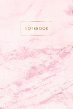 Paperback Notebook: Rose Marble - Notizbuch in moderner Marmor Optik - ca. DIN A5 (6x9''), liniert, 108 Seiten, Rosa Marmor mit Gold - f?r Book