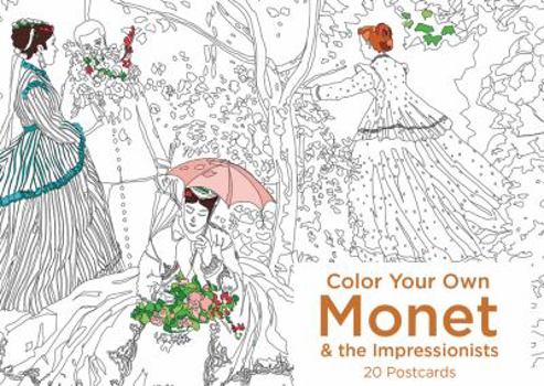 Hardcover Color Your Own Monet and the Impressionists 20 Postcards Book