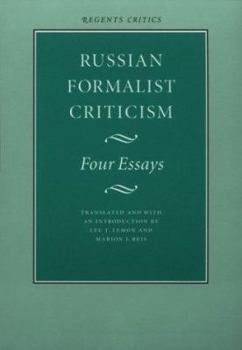 Paperback Russian Formalist Criticism: Four Essays Book
