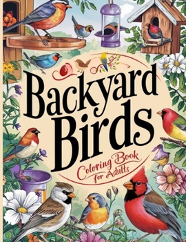 BACKYARD BIRDS COLORING BOOK FOR ADULTS: Beautiful 40 Mindfulness, Relaxation, Stress Relieving and Creativity Coloring Adventures with Robins, Cardinals, Finches & More.