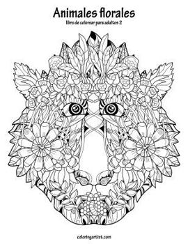 Paperback Animales florales libro para colorear para adultos 2 [Spanish] Book