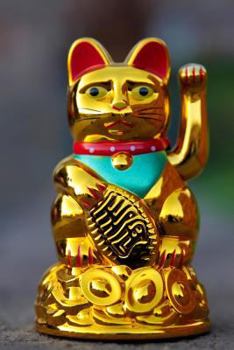 Paperback Gold Maneki Neko Japanese Lucky Cat Journal: 150 Page Lined Notebook/Diary Book