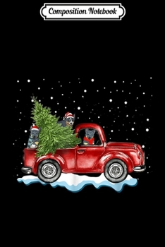 Composition Notebook: Australian Cattle Dogs Ride Red Truck Christmas Gifts  Journal/Notebook Blank Lined Ruled 6x9 100 Pages