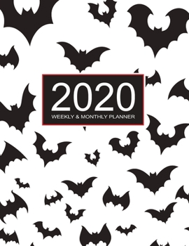 Paperback 2020 Planner Weekly & Monthly 8.5x11 Inch: Halloween Gift: The Bat One Year Weekly and Monthly Planner + Calendar Views Book