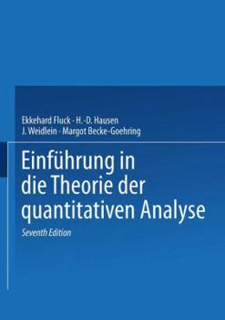 Paperback Einführung in Die Theorie Der Quantitativen Analyse [German] Book