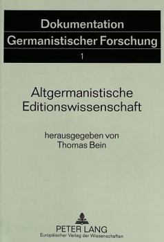 Paperback Altgermanistische Editionswissenschaft [German] Book