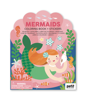 Paperback Coloring Book with Stickers Mermaids Book