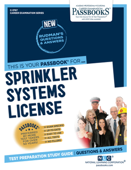 Paperback Sprinkler Systems License (C-3767): Passbooks Study Guide Volume 3767 Book