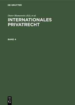 Hardcover Internationales Privatrecht. Band 4 [German] Book