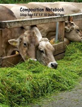 Composition Notebook: College Ruled Cow Farm Bull Bovine Cattle Cute Composition Notebook, Girl Boy School Notebook, College Notebooks, Comp