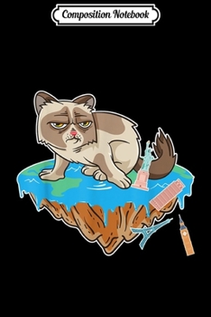 Composition Notebook: Flat Earth Cat Funny Kitten Universe Space Sci-Fi Science  Journal/Notebook Blank Lined Ruled 6x9 100 Pages