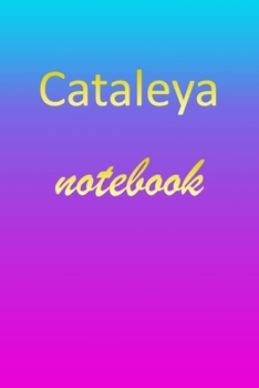 Cataleya: Blank Notebook | Wide Ruled Lined Paper Notepad | Writing Pad Practice Journal | Custom Personalized First Name Initial C Blue Purple Gold ... Homeschool & University Organizer Daybook