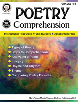 Paperback Poetry Comprehension, Grades 6 - 8 Book