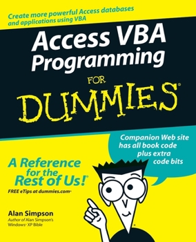 Paperback Access VBA Programming for Dummies Book