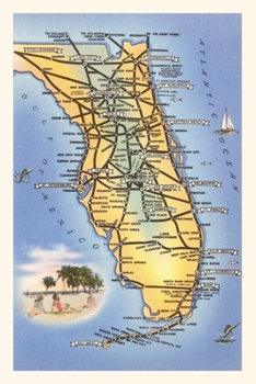 Paperback Vintage Journal Map of Florida Book