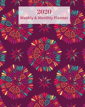 Paperback 2020 Weekly and Monthly Planner: Pink Mandala Design - Monthly Calendar with U.S./UK/ Canadian/Christian/Jewish/Muslim Holidays- Calendar in Review/No Book