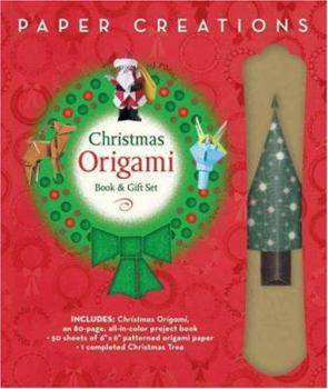 Paperback Christmas Origami Book & Gift Set [With Project Book and Completed Origami Christmas Tree & Origami Paper] Book