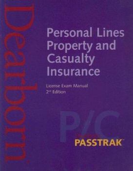 Paperback Personal Lines Property and Casualty Insurance License Exam Manual Book