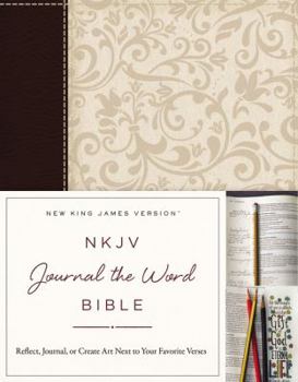 Paperback NKJV, Journal the Word Bible, Imitation Leather, Brown/Cream, Red Letter Edition: Reflect, Journal, or Create Art Next to Your Favorite Verses Book