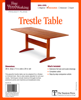 Misc. Supplies Fine Woodworking's Trestle Table Plan Book