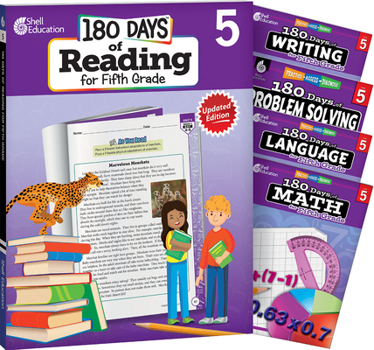 Hardcover 180 Days(tm) Reading, Math, Problem Solving, Writing, & Language for Grade 5: 5-Book Set: Practice, Assess, Diagnose Book