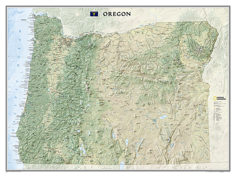 Map National Geographic Oregon Wall Map - Laminated (40.5 X 30.25 In) Book