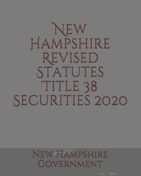 Paperback New Hampshire Revised Statutes Title 38 Securities Book