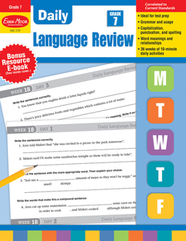 Paperback Daily Language Review, Grade 7 Teacher Edition Book