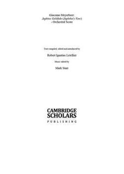 Giacomo Meyerbeer: Jephtas Gelubde (Jephtha's Vow) - Orchestral Score
