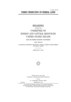 Paperback Energy production on federal lands Book