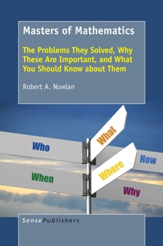 Paperback Masters of Mathematics: The Problems They Solved, Why These Are Important, and What You Should Know about Them Book