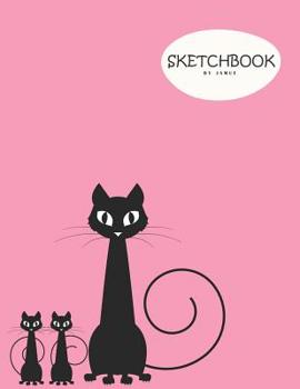 Paperback Sketchbook: Black cat silhouettes pink cover (8.5 x 11) inches 110 pages, Blank Unlined Paper for Sketching, Drawing, Whiting, Jou Book