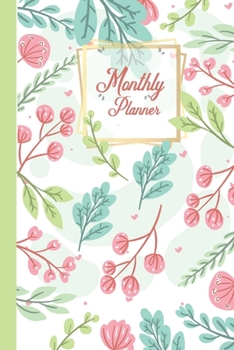 F4 Monthly Planner Flowers: Two Year - Monthly Calendar Planner 6 x 9'' 24 Months For Academic Agenda Schedule Organizer