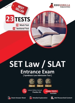 Paperback SET Law/SLAT (Symbiosis Law Admission Test) Entrance Exam 2023 - 8 Mock Tests and 15 Sectional Tests with Free Access to Online Tests Book