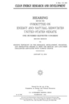 Paperback Clean energy research and development Book