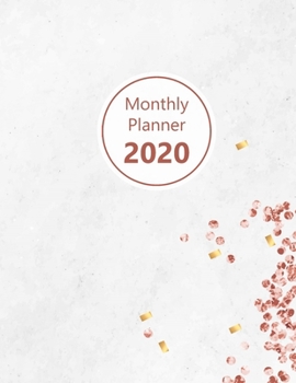 Monthly planner 2020: Large. Month on 2 pages. Incl. 2020 Calendar, Important dates section and Notes pages. 8.5" x 11.0" (Letter size). (Purple glitters look. Soft matte cover).