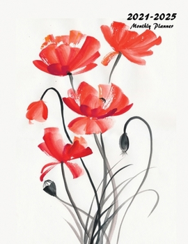 2021-2025 Monthly Planner: Large Five Year Planner with Floral Cover (Volume 2)