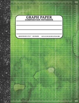Graph Paper Composition Notebook: Math and Science Lover Graph Paper Cover Watercolor Green (Quad Ruled 5 squares per inch, 120 pages) Birthday Gifts For Math Lover Teacher,Student Notebook