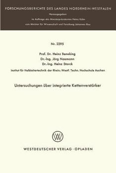 Paperback Untersuchungen Über Integrierte Kettenverstärker [German] Book