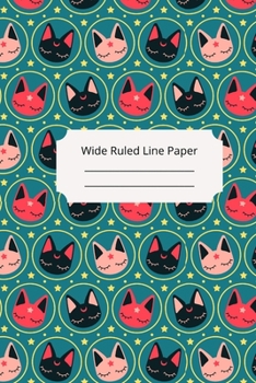 Cute Sleep Cat Theme Wide Ruled Line Paper