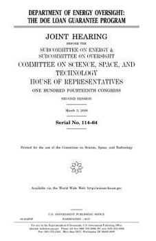 Department of Energy oversight : the DOE loan guarantee program