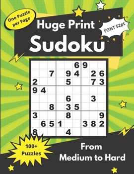 Paperback Huge Print Sudoku from Medium to Hard: Sudoku Puzzles for adults and seniors [Large Print] Book