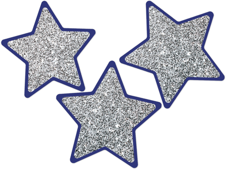 Misc. Supplies Sparkle and Shine Solid Silver Glitter Stars Cut-Outs Book