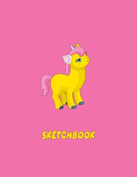 Sketchbook: Cute Unicorn, Large Journal With Blank Paper For Drawing And Sketching & Crayon Coloring for Girls, 110 Pages, 8.5 x 11 (Kids Drawing Books)