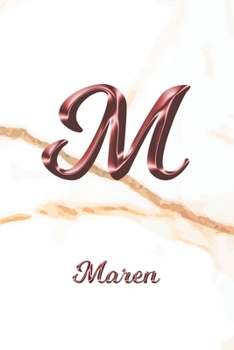 Paperback Maren: Journal Diary - Personalized First Name Personal Writing - Letter M White Marble Rose Gold Pink Effect Cover - Daily D Book