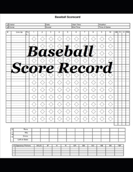 Paperback Baseball Score Record: The quality Record Keeping Book for Baseball Teams and Fans at Any range 110 pages 8,5 x11 inches Book