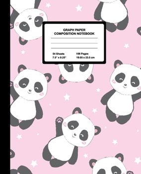 Paperback Graph Paper Composition Notebook: Quad Ruled 4 Squares Per Inch Sheets, Math and Science Grid Note Book for Elementary Students, Lovely Panda Book